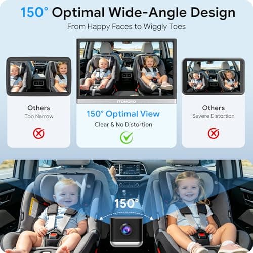 Itomoro 2026 New Upgraded Baby Car Camera, 1080P HD Car Camera for Baby with 4.3 Inch Display, Rear Facing Car Baby Monitor with Infrared Night Vision, Wide Angle View, Easy Install, Silver & Black - Thumbnail 6