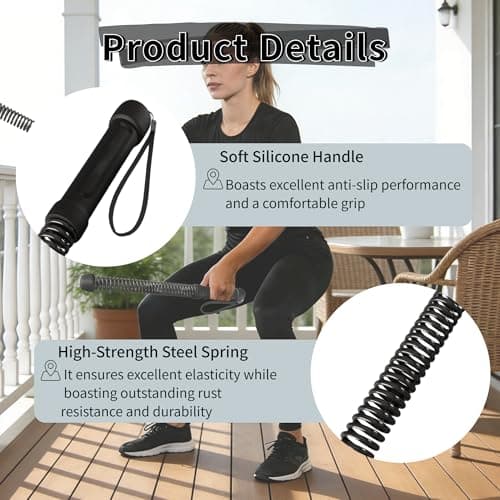 Ropeless Battle Ropes for Home Gym for Men & Women, Portable Cordless Weighted Workout Rope Set with Storage Bag & Workout Guide, Cordless Battle Ropes Alternative for HIIT Cardio(Black) - Thumbnail 3