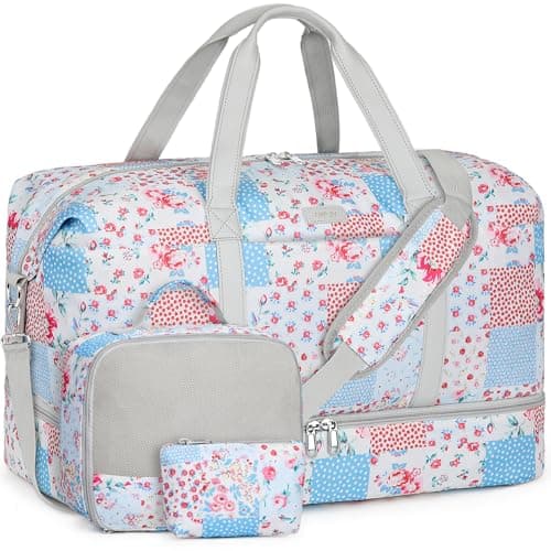 IBFUN Weekender Bags for Women, Travel Duffle Bag with Shoe Compartment Carry on Weekender Overnight Duffel for Weekend Travel Business Trip 3PCS - Image 1