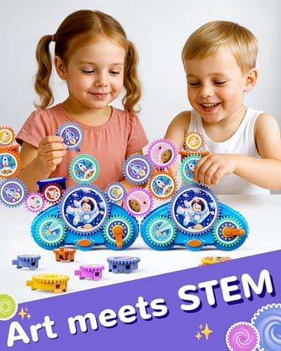 KOKODI Gear Building Toys for Kids, Electric & Manual Construction Set for Kids, Engineering Learning Kit for Ages 3-8 Years Old, Birthday Gifts & Preschool Educational Toys for Boys Girls - Thumbnail 5