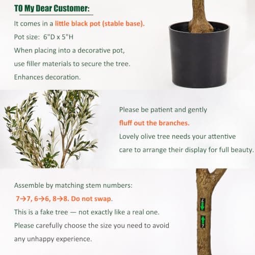 5ft Artificial Olive Trees Indoor, Faux Olive Tree 5 Feet Fake Plants with Realistic Leaves Olive Silk Tree Home Bedroom Housewarming Gifts - Thumbnail 6