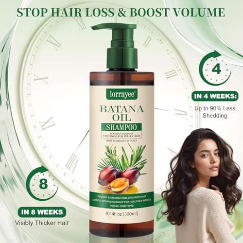 Lorrnyee Batana Oil Shampoo, Hair Growth Shampoo for Thinning Hair & Hair Loss Treatment - Organic Rosemary, Formula with Biotin & Keratin to Reduce Shedding, Thicken Hair For Men & Women10.1oz - Thumbnail 2