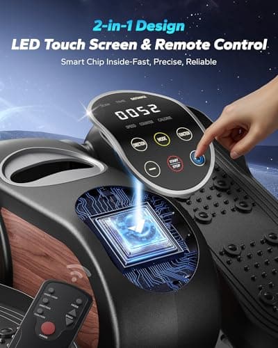 MERACH Under Desk Elliptical Machine, Leg Exerciser While Sitting for Seniors with Remote Control & 12-Speeds, Quiet Portable Electric Seated Pedal Exerciser Machine for Home Office (Classic) - Thumbnail 4