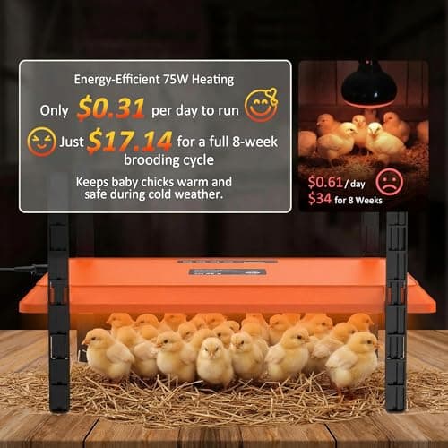 Smart Chick Brooder Heating Plate, 12"x16" Brooder Heat Plate for 20 Chicks, 7 Adjustable Timer & 5 Adjustable Temperature, Overheating Protection, UL-Certified (75 Watt) - Thumbnail 2
