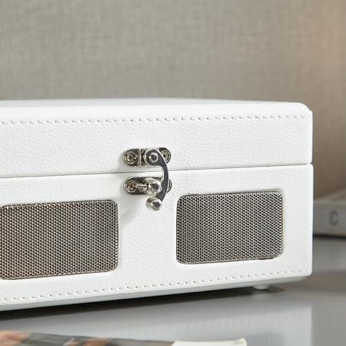 Arkrocket Ginny Portable Mini Bluetooth CD Player — Retro Mint Green Bluetooth Speaker | Plays CDs, Radio, USB & AUX | Compact Portable Stereo with Rechargeable Battery - White - Thumbnail 6