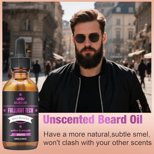 Beard Oil for Men,4 Floz,2 Packs Natural Sandalwood & Unscented Beard Growth Oil with VE,Argan & Jojoba Oil,Softens,Moisturizes,Strengthens,Adds Shine,Reduces Frizz,No Fragrance Conditioner for Men - Thumbnail 6