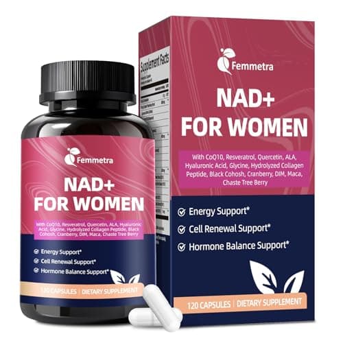Femmetra Liposomal NAD+ Supplements for Women 1305mg, 120 Vegan Capsules - Image 1