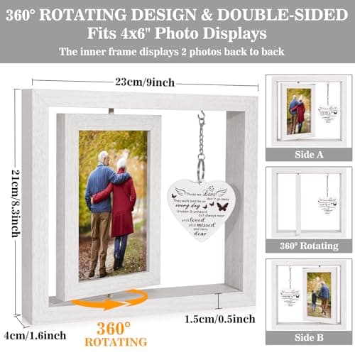 Boiveco Sympathy Gifts for Loss of Loved One, Memorial Gift for Loss of Mom Dad Memorial Picture Frame, Bereavement Remembrance Condolence Funeral Grief In Memory of Loved One Gifts, Display Two 4x6 Photos (White) - Thumbnail 4
