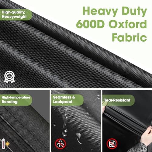 Xoxocos Golf Cart Covers 6 Passenger, Heavy Duty 600D Waterproof Golf Cart Seat Cover EZGO, Club Car, Yamaha, Outdoor 6 Seater with Reflective Strips, Zippered Pockets, Zipper Doors - Thumbnail 6