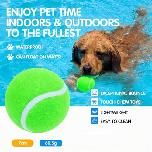 AQPU 3-Pack Tennis Ball Dog Toys with Squeaker, Interactive Fetch Play for Pets 40 lbs and Over ，Training Balls for Indoor & Outdoor Exercise, 3.28-inch (Green, 18PCS) - Thumbnail 2