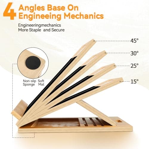 15.7x20 Inches Anti-Slip Slant Boards for Exercise, Adjustable Wooden Slant Board for Calf Stretching with Stretch Strap, for Leg, Knees, Heel, Ankle,Stretching, Plantar Fasciitis (220 LBS Capacity) - Thumbnail 3