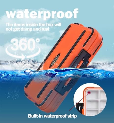 Multi-compartment portable jewelry folding box, for rings, necklaces, hairpins, travel jewelry box case, sewing needles and threads, fishing tackle organization ((Orange (30 spaces))) - Thumbnail 3