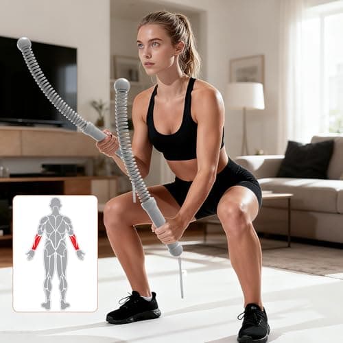 Power GUIDENCE 2PCS Weighted Ropeless Battle Ropes, Portable Cordless Battle Rope with Non-Slip Handles, Workout Exercise Rope for HIIT, Cardio & Strength, Gray - Thumbnail 3