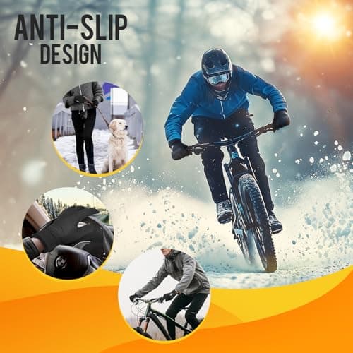 ATERCEL Gloves for Women Cold Weather, Winter Gloves Men,Touch Screen Warm Waterproof Glove for Cycling, Running, Driving - Thumbnail 3