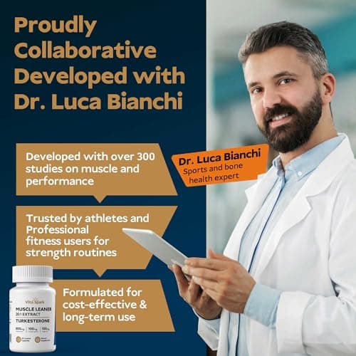 Vita Spark Turkesterone Muscle Leaner - 20:1 Extract 16,000mg with Tongkat Ali & Fadogia Agrestis, High Potency Men's Supplement for Performance, Energy, Vitality, Stamina & Strength |120 Capsules - Thumbnail 6