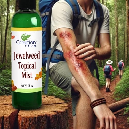Creation Farm Jewelweed Spray 4 oz - Poison Ivy Itch Relief, Remedy Soothes Itchy Poison Oak, Allergy Rash, Bug Bites, Bee Stings, Para Prurito, Picaduras de Insectos, Hiedra Venenosa - Thumbnail 5
