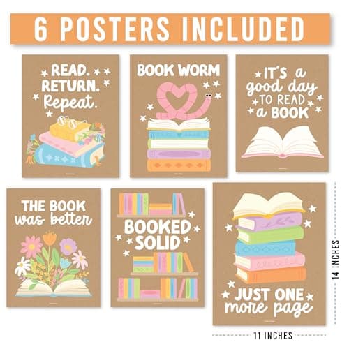 Hadley Designs Reading Posters for Classroom Elementary and Library Decor - 6 Reading Corner Decor for Classroom Decorations, Reading Strategies Library Posters, Kraft Bulletin Board Decorations - Thumbnail 4