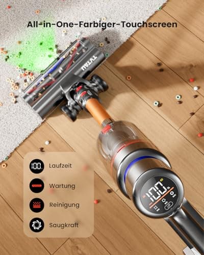 TVTAU Cordless Vacuum Cleaner,600W 50KPA 70Mins Runtime for Home, Self-Standing Stick Vacuum with LED Display, Anti-Tangle, 8-in-1 Lightweight Vacuum for Pet Hair, Carpet, Hard Floor - Thumbnail 5