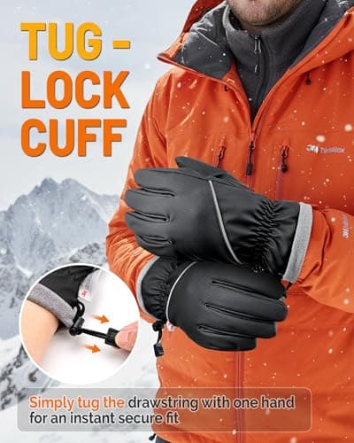 AOPREL Winter Gloves Men Women Waterproof Warm Ski Gloves for Cold Weather Windproof Snow Touch Screen Gloves for Running Cycling Outdoor Work & Sports - Thumbnail 5