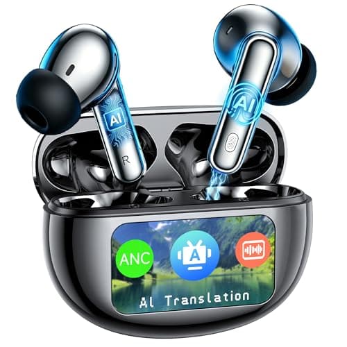 AI Translation Earbuds Real Time,199 Language Translator Earbuds,Bluetooth 6.1 Audifonos Traductores Inglés Español,4 ANC Mic Translating Device,Translate Ear Buds for Travel Learning with LCD Touch - Image 1