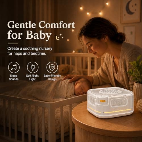 White Noise Machine for Baby,28 Sounds,Auto Cry Detection,Bluetooth Speaker - Thumbnail 3