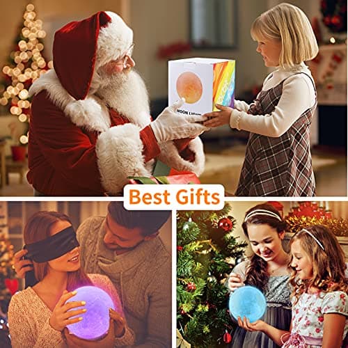 GDPETS Moon Lamp, 16 Colors Moon Night Light with Stand & Remote &Touch Control and USB Rechargeable Decorative Light Up Moon Lamp for Baby Kids Lover Birthday Party Gifts(4.8 inch) - Thumbnail 6