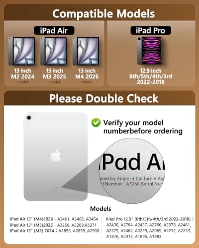 Clear Keyboard Case for iPad Air 13 Inch (M4/M3/M2, 2026/2025/2024) & iPad Pro 12.9 Inch (6th/5th/4th/3rd Gen), 7-Color Backlit Keyboard with Touchpad, 360° Rotating Stand, Pencil Holder, Black - Thumbnail 2