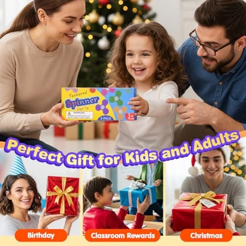 Dalycro 3 PCS Silicone Fidget Spinners, Sensory Toys for Adults and Kids, Textured Spinners for Fun Autism Anxiety Stress Relief Classroom Office and Travel (Multicolor-1) - Thumbnail 6