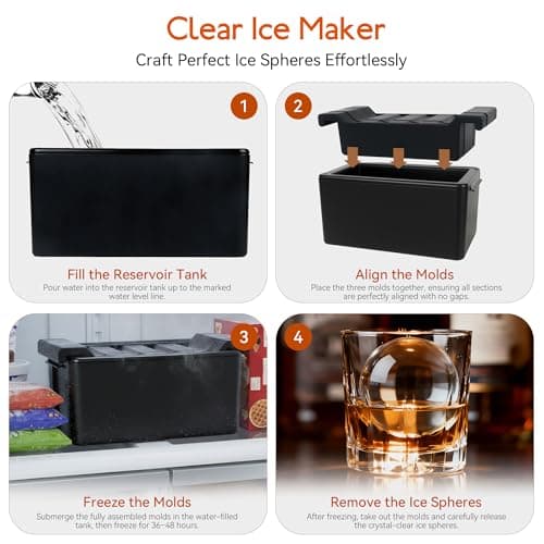 Clear Ice Ball Maker Mold 2 Inch Round Silicone Ice Molds 8 Large Ice Cubes Mold-Easy-to-Remove, Gift for Men Dad Boyfriend Who Have Everything - Thumbnail 5