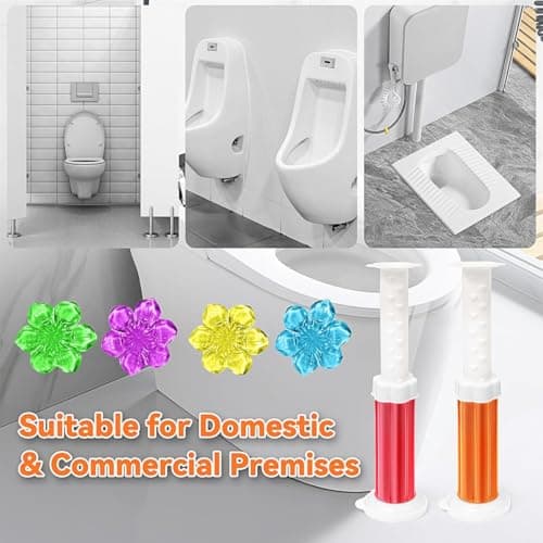 Gihen 84 Flowers Toilet Cleaner Gel Stamps- (6 in 1) Air Freshener, Effective Deodorizer, Long Lasting Fragrance for Bathroom, Toilet Bowl - Thumbnail 3