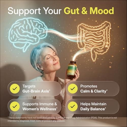 PUREWELL SCIENCES Psychobiotics – Advanced 3-in-1 Probiotic Prebiotic Postbiotic Supplement for Gut and Mood Support - 60 Vegan Probiotic Capsules – 50 Billion CFU – 1-Month Supply - Thumbnail 3