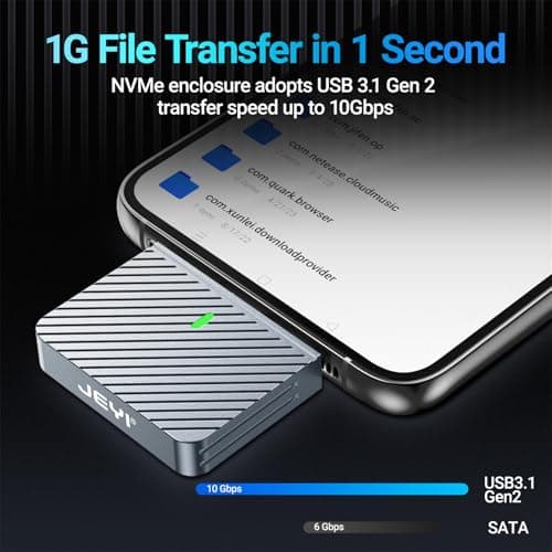 JEYI 2230 M.2 Enclosure, Direct-Attached Wire-Free USB C 10Gbps M.2 NVMe SSD Enclosure Adapter, 2tb Max - i9 Zebra 2230C - Thumbnail 3