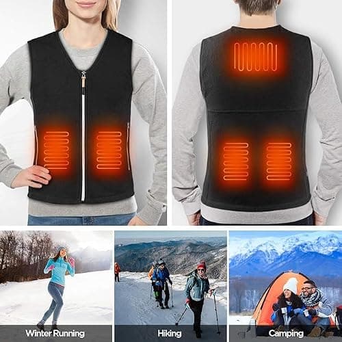 Warm Storm Heated Vest Polar Fleece for Men Women,Heated Jacket with 3 Heat Levels, 5 Heating Zones, Heated by USB Mobile Power (Battery Not Included) (XXXL) - Thumbnail 4