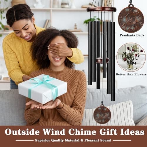 Wind Chimes for Outside, 32" Hummingbird Outdoor Wind Chime, Deep Tone Windchime for Patio Porch Decoration, Best Gift for Mom Women Grandma Neighbors - Thumbnail 2