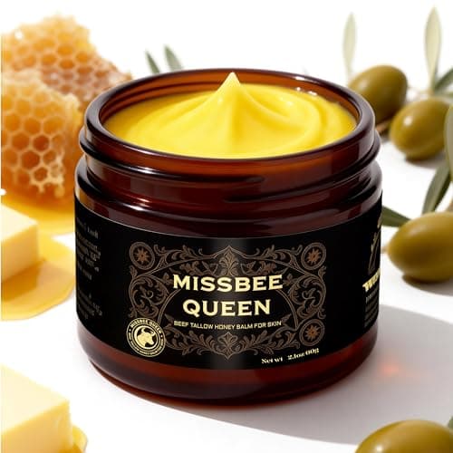 Beef Tallow for Skin & Face | Tallow and Honey Balm | Anti-Aging Cream | Oily & Sensitive & Dry Skin | Based Supplies Organic Grass-Fed Beef Tallow Honey | Travel Size | 2.1 oz / 60g | Night Cream - Image 1