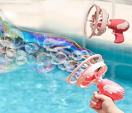 Bubble Gun for Kids, Automatic Bubble Machine with Double Bubble Effect, 1000+ Bubbles Per Minute, Birthday Christmas Party Favors Gift for Boys Girls Toddlers Age 3-9