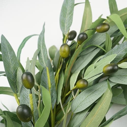 Olive Wreath for Front Door 22 inch, Greenery All Season Wreath with Olive Leaf Fruit, Home Decoration for Outdoor Living Room Indoor Wall and Outside Summer All Season Wedding - Thumbnail 5