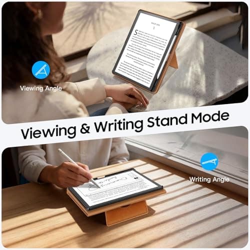 Fintie Stand Case for 11" Kindle Scribe 2025 (3rd Generation) and Kindle Scribe Colorsoft (1st Generation), PU Leather Foldable Stand Cover Auto Sleep/Wake w/Card Slot and Pen Holder, Brown - Thumbnail 3