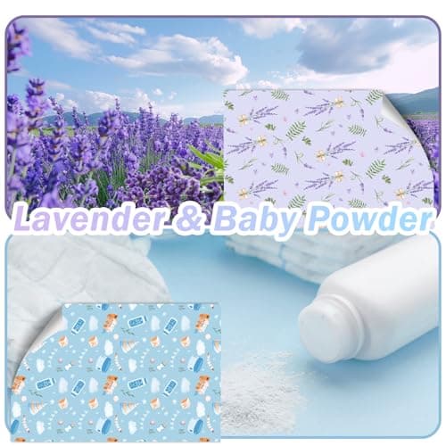 SCENTORINI Scented Drawer Liners for Dresser,6 Lavender + 6 Baby Powder Scent Drawer Paper Liners, Paper Sheets Liner 14.3x19.5 Inch, for Fragrant Home Shelf Closet Bedroom Drawer - Thumbnail 2