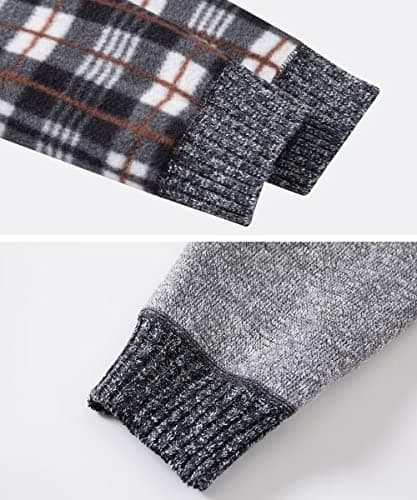 Msmsse Men's Cardigan Sweaters Full Zip Knitted Sweater for Mens Light Grey US XL - Thumbnail 5