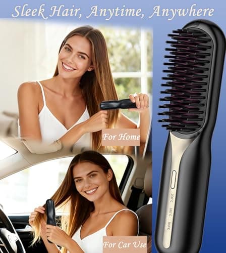 Ctpceept Professional Wireless Straightening Brush，Get Salon-Smooth Hair with 130M Plasma Ions & 3 Heat Settings Features 113% Larger Plates, 30Min Auto-Off, Perfect for Thick/Curly Hair & Travel. - Thumbnail 6