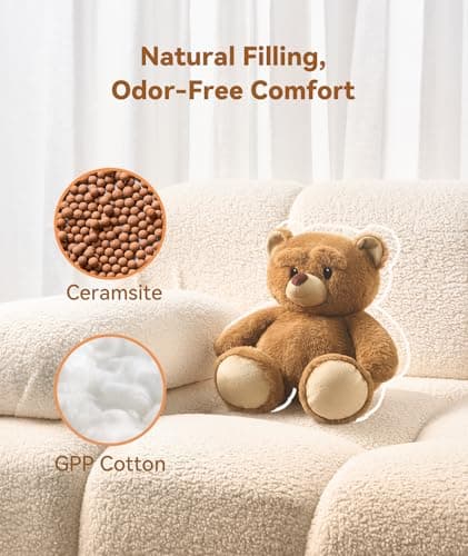 Dreamegg Microwavable Stuffed Animal, 1.43 Lbs Teddy Bear, Washable Cover, Cute Heatable Plushies, Gifts for Women Girls Adults and Kids - Thumbnail 4
