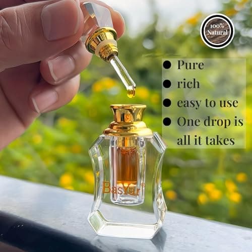 BasYar Hainan Agarwood (Oud) Essential Oil - 1ml Pure Steam-Distilled Taoist Oil in Transparent Crystal Bottle for Meditation, Focus & Luxury Fragrance - Thumbnail 3