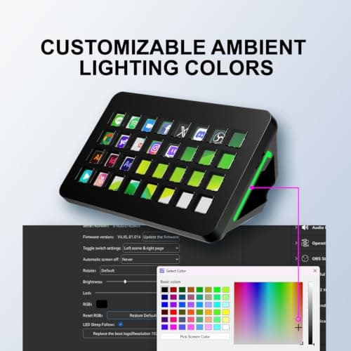 TreasLin/VSDinside XL Streaming Deck & Macro Keypad – 32 Customizable Keys with Scroll Wheels + RGB Light, Programmable Shortcut Keyboard for Gamers Creators Work on OBS Twitch Zoom Teams PS Excel - Thumbnail 4