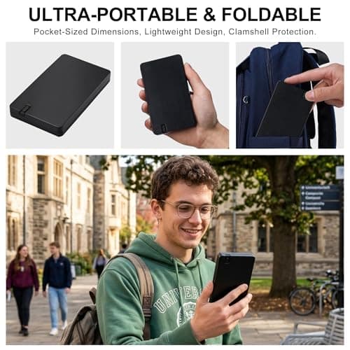 Niodel Desktop Calculator with 6.5" LCD Writing Tablet, 12-Digit Foldable Desktop Calculator with Stylus, Portable Professional Financial Notepad for School, Office & Business(Black) - Thumbnail 3