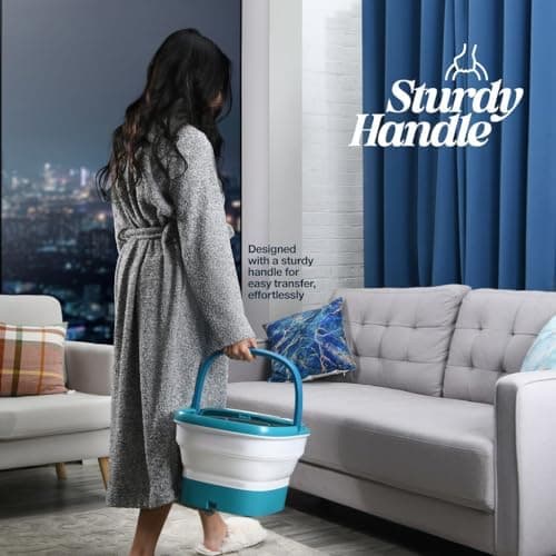 Medical king Foot Spa with Heat and Massage Electric Rotary Includes A Remote Control, A Pumice Stone, Bubbles - Motorized Shiatsu Massage Balls - Thumbnail 2