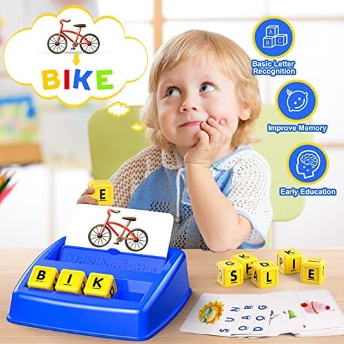 Learning Games for Kids Ages 3-8, Matching Letter Game for Kids Toys Ages 3-8 Educational Toys for 3-8 Year Olds Boys Girls Birthday Party Easter Gifts for 3-8 Year Olds Boys Girls Blue - Thumbnail 5