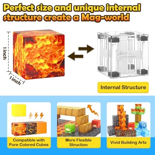 Magnetic Blocks-Build Mine Magnet World Dino Edition, Dinosaur Toys Magnet Building Blocks Jurassic Scenes Kids Toys for Boys 3-5 4-6 6-8 Magnetic STEM Construction Sensory Toddler Kids Games - Thumbnail 4