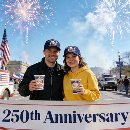 Bokauo 250 Anniversary USA Hat for Men Women,Printed Adjustable Baseball Cap,250th Years Gift Merchandise for Husband,Veteran (Navy Blue) - Thumbnail 5