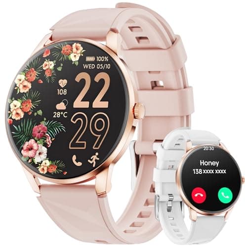 Karchilor Smart Watches for Women (Android/iPhone), 1.32'' AMOLED Smart Watch with Make/Answer Call, Heart Rate, SpO2, Sleep Monitor, 110+ Sport Modes Fitness Tracker Watch, 2Bands